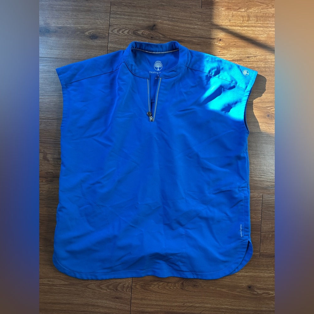 Healing Hands Royal Blue Scrub Top
